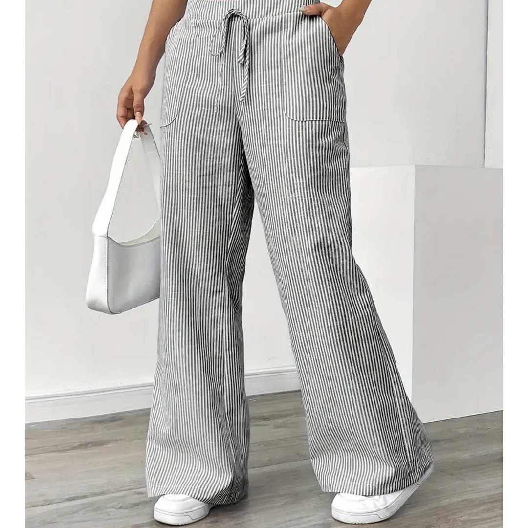 Women’s Trousers | Striped With Pockets