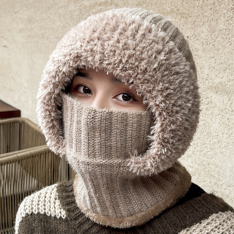 Knitted Hat and Scarf in One – Warm Windproof Hooded Scarf