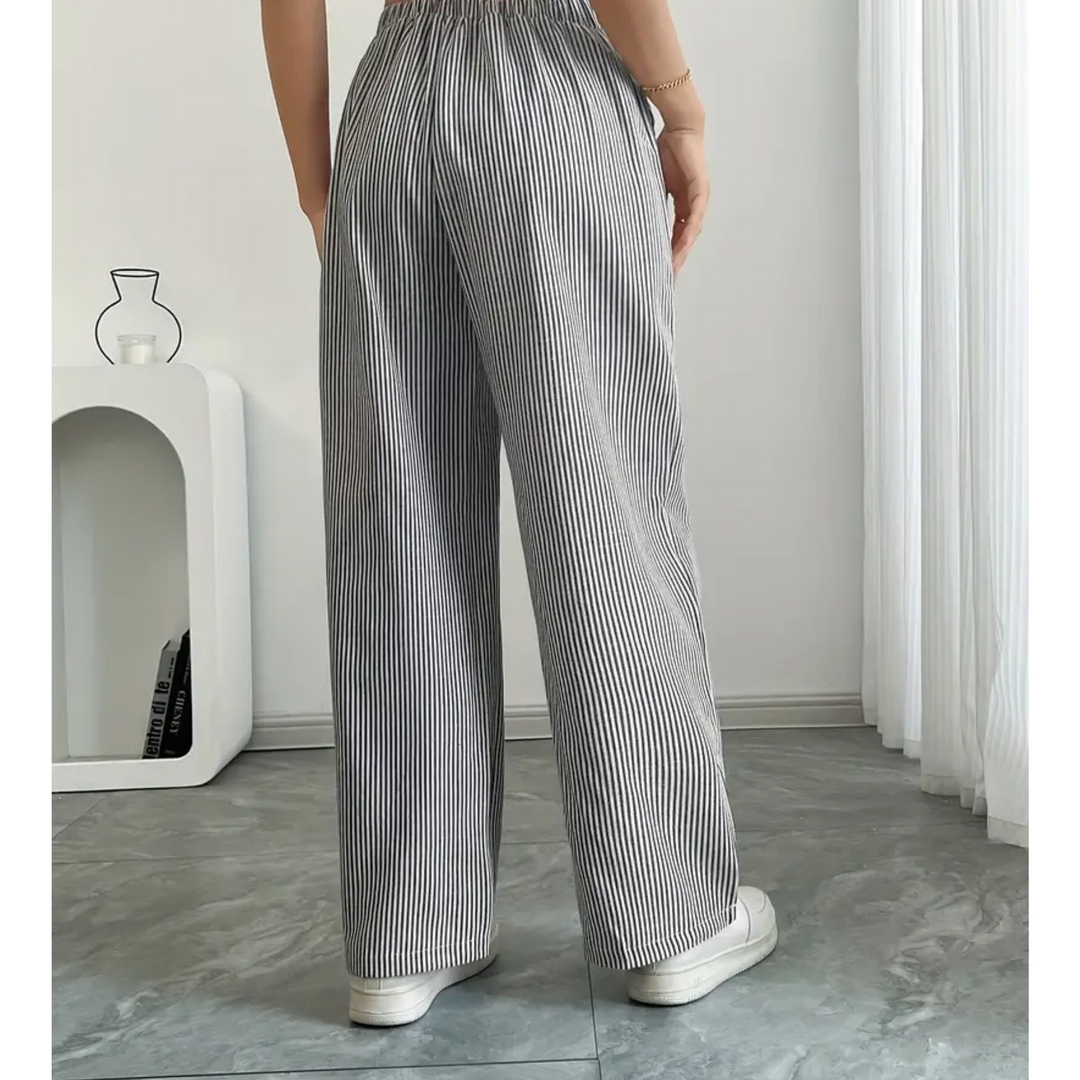 Women’s Trousers | Striped With Pockets