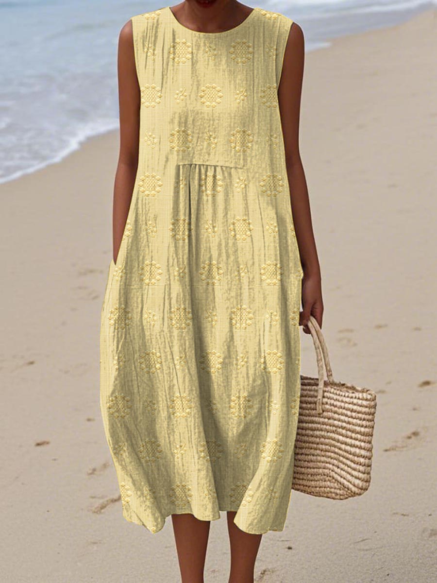 Women’s Dress | Sleeveless Midi Round Neck