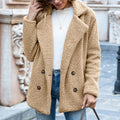 Fluffy Lapel Button Coat, Loose Fit Cosy Winter Jacket