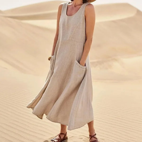 Women’s Dress | Sleeveless Pocket Midi