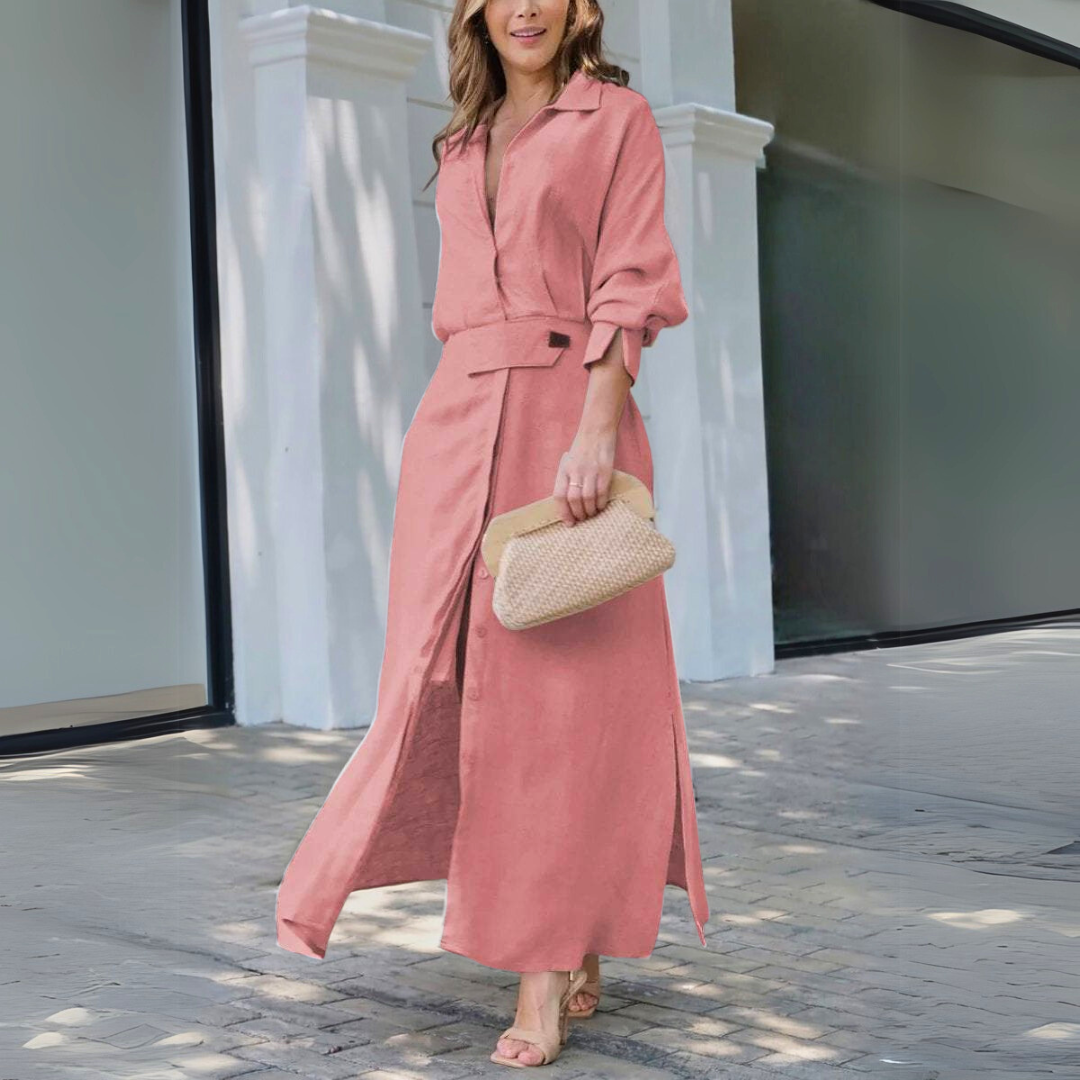 Women’s Dress | Long Sleeve Button Front