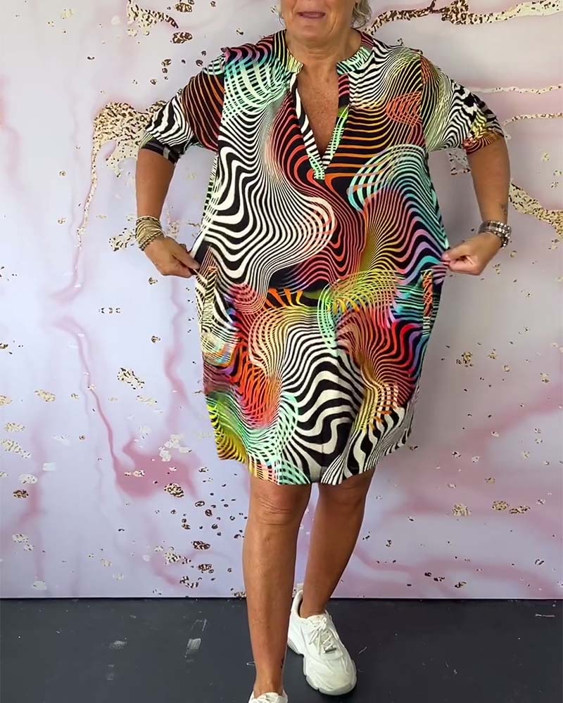 Women’s Dress | Colorful V-Neck Mini