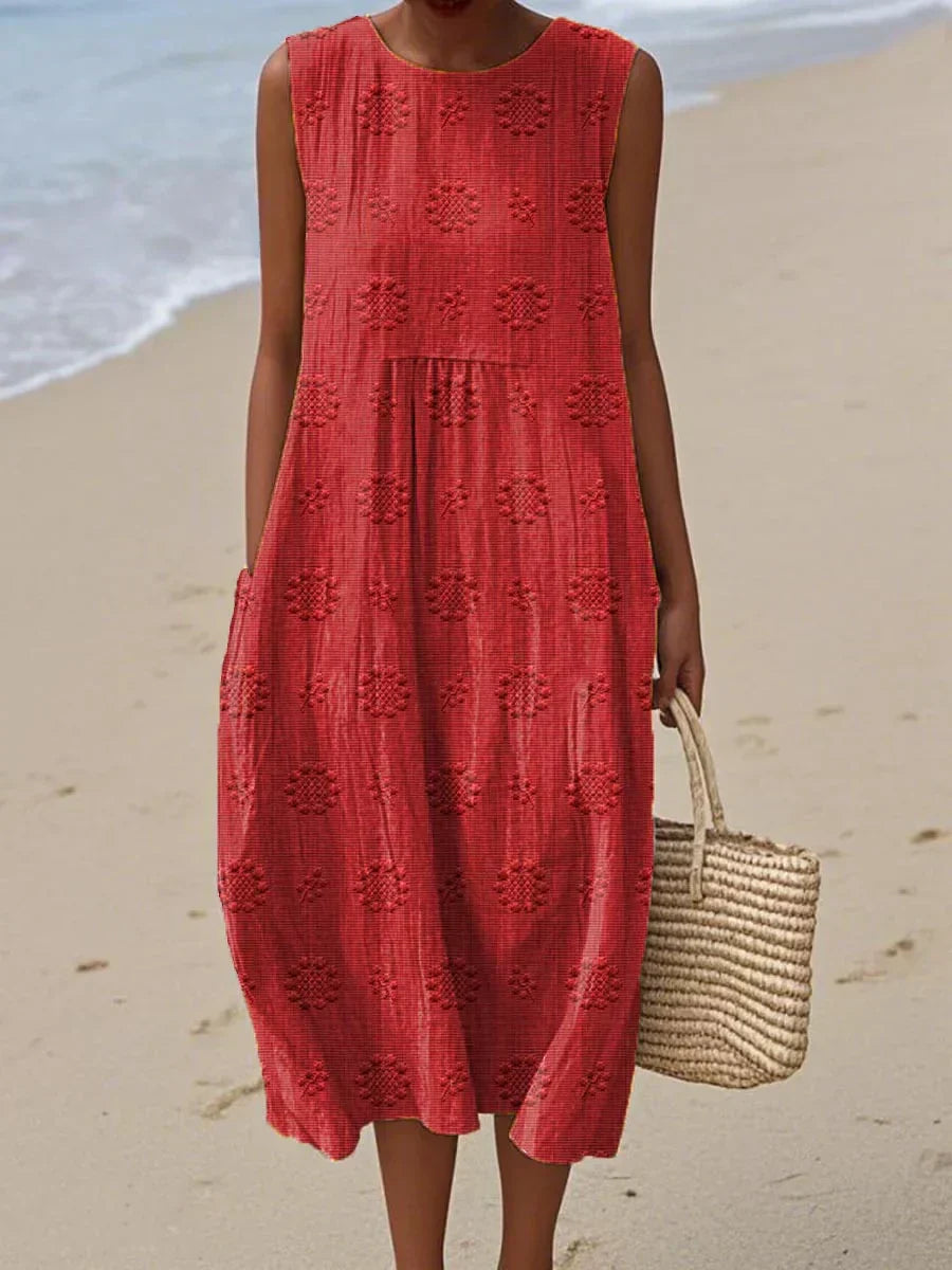 Women’s Dress | Sleeveless Midi Round Neck