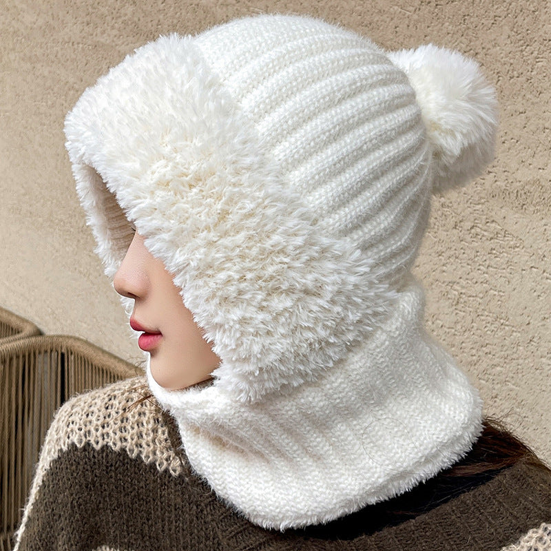 Knitted Hat and Scarf in One – Warm Windproof Hooded Scarf