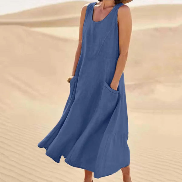 Women’s Dress | Sleeveless Pocket Midi