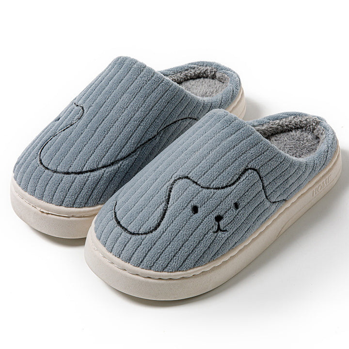 Striped Cat Slippers, Warm Plush Non-Slip House Slippers