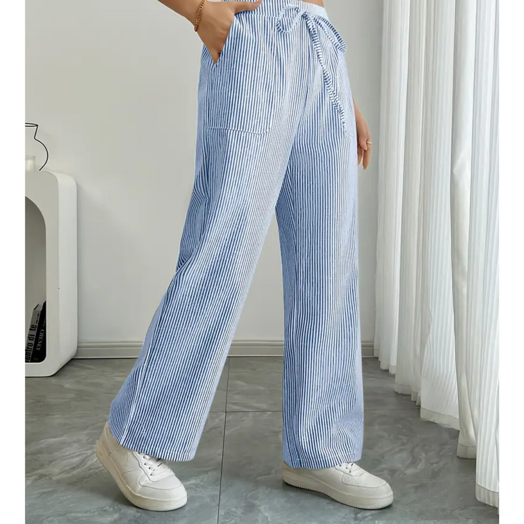 Women’s Trousers | Striped With Pockets