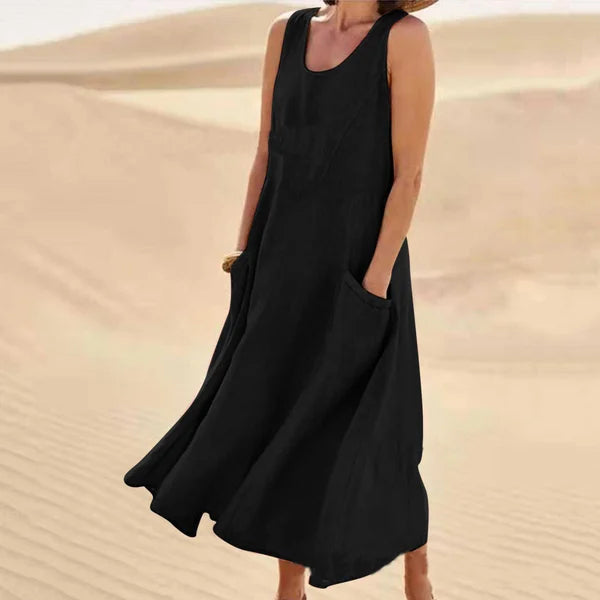 Women’s Dress | Sleeveless Pocket Midi
