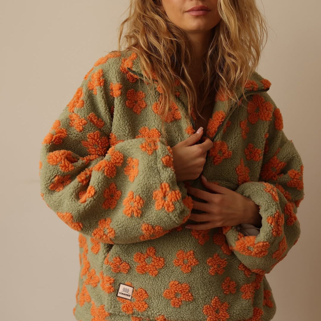 Women’s Jumper | Floral Quarter Zip