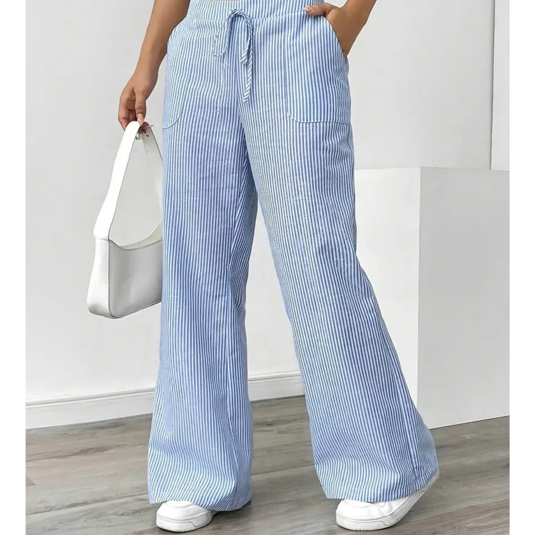 Women’s Trousers | Striped With Pockets