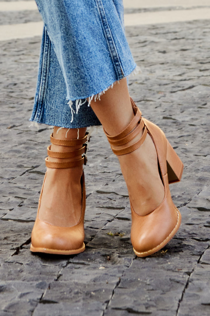 Heels For Women | Ankle Strap Block Heel