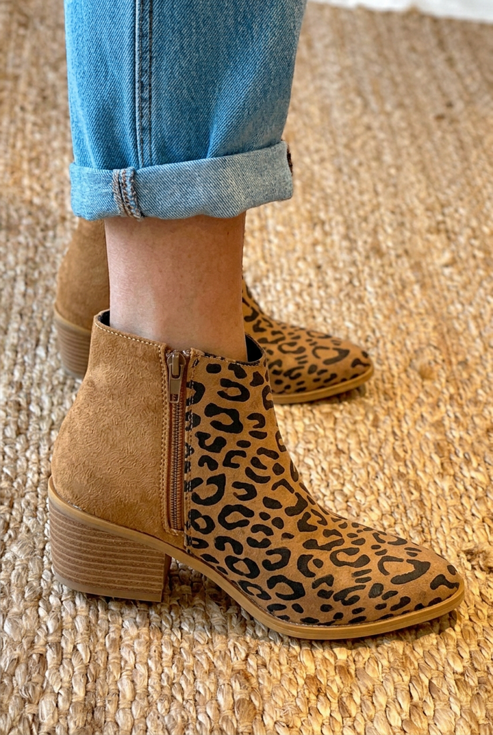 Boots for Women | Ankle-Height Block Heel and Leopard Print