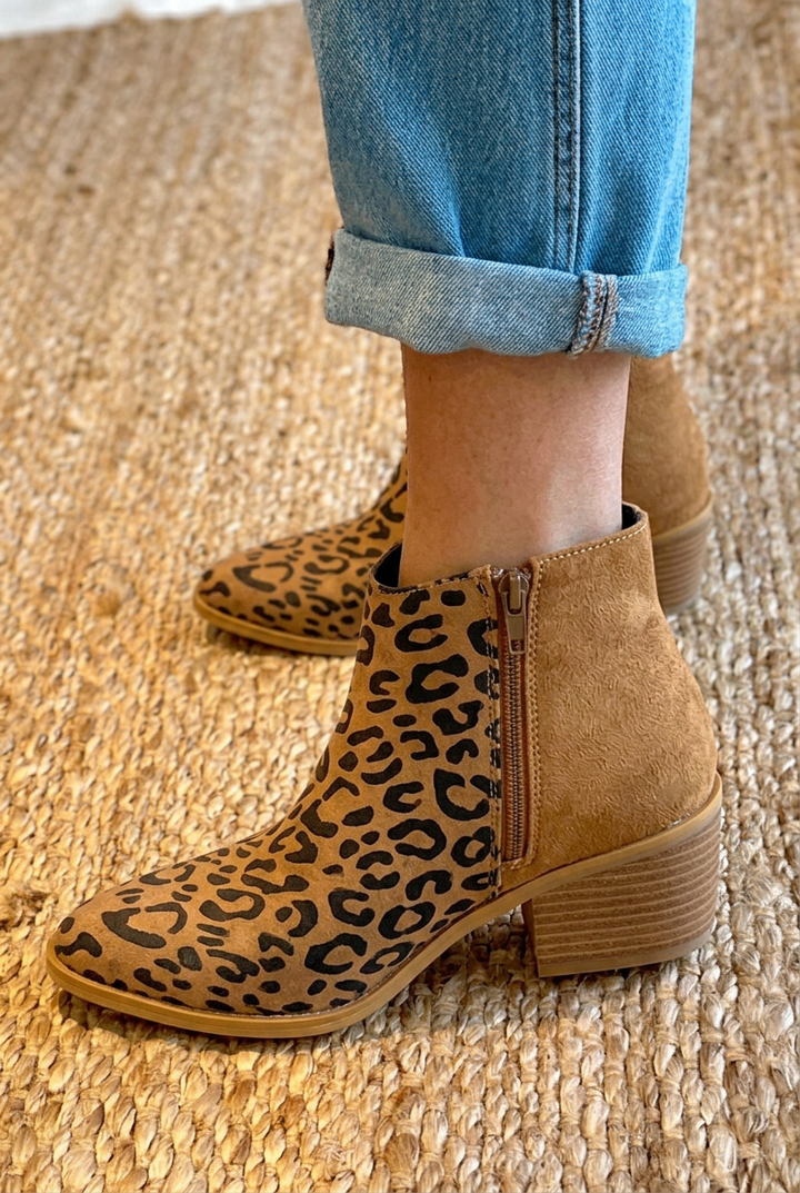 Boots for Women | Ankle-Height Block Heel and Leopard Print