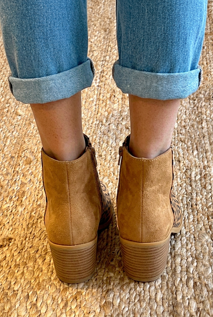 Boots for Women | Ankle-Height Block Heel and Leopard Print