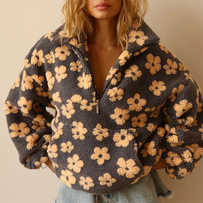 Women’s Jumper | Floral Quarter Zip