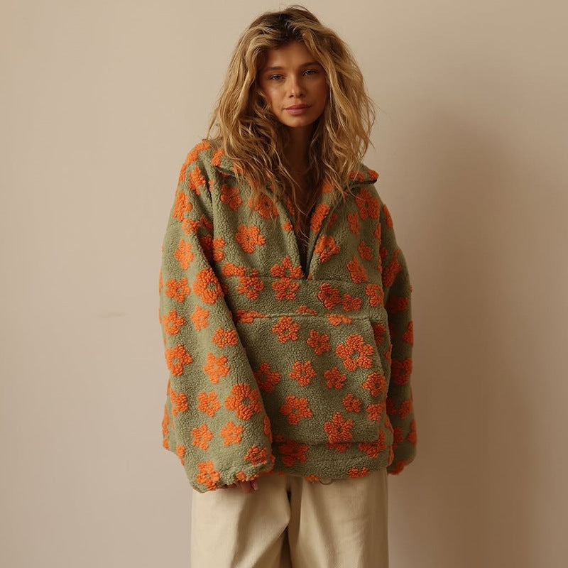 Women’s Jumper | Floral Quarter Zip