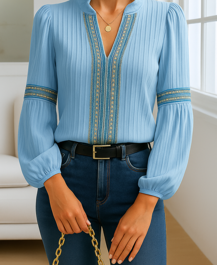 Women’s Blouse | Ruffled V-Neck