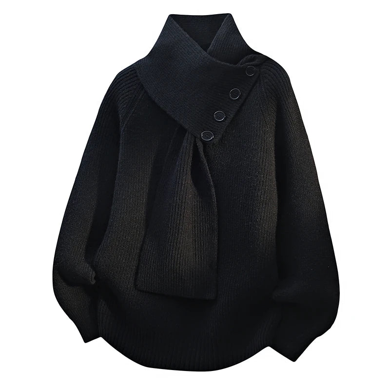Women’s Jumper | Scarf Neck Button Detail