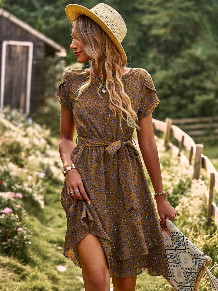 Women’s Summer Dress | Floral Tie Waist Midi