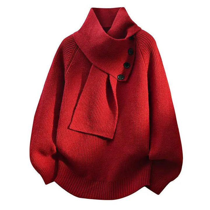 Women’s Jumper | Scarf Neck Button Detail