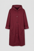 Women's Hooded Trench Coat Long Water-Repellent Windproof