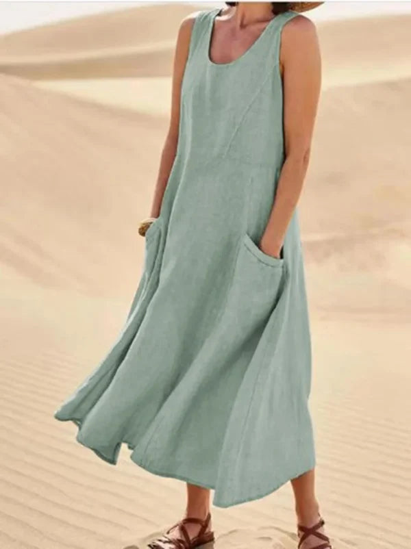Women’s Dress | Sleeveless Pocket Midi
