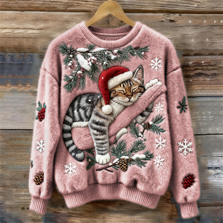 Women’s Jumper | Festive Cat Print