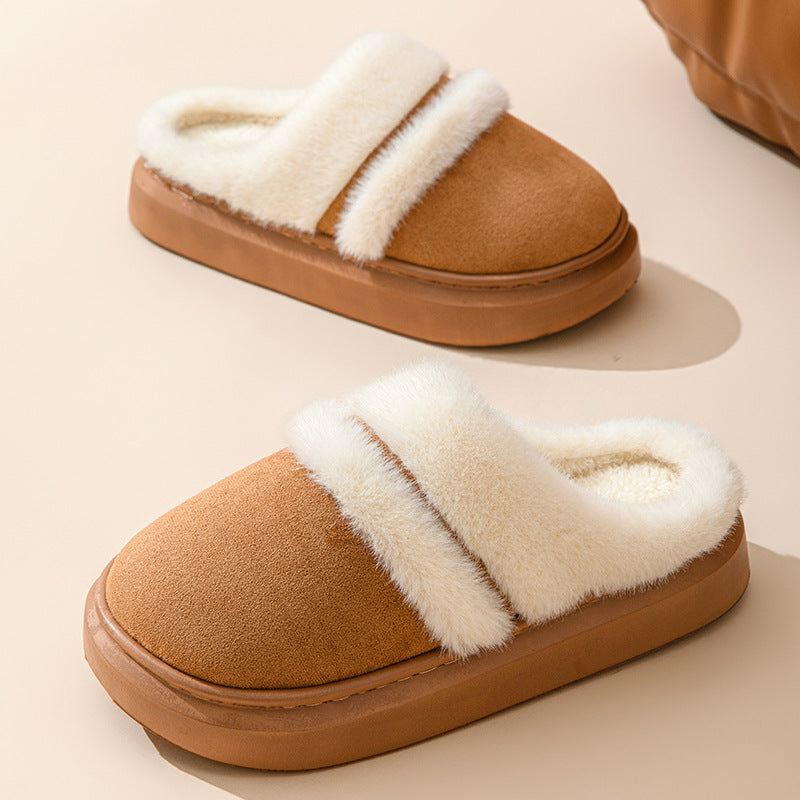 Warm Fluffy Slippers – Thick Sole Non-Slip House Shoes