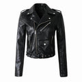 Women's Faux Leather Biker Jacket Asymmetric Zip