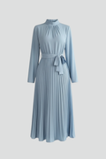 Women's Wedding Guest Midi Dress | Pleated Mock Neck