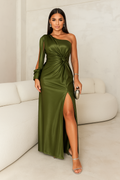 Women's Evening Dress | Asymmetrical One-shoulder Maxi