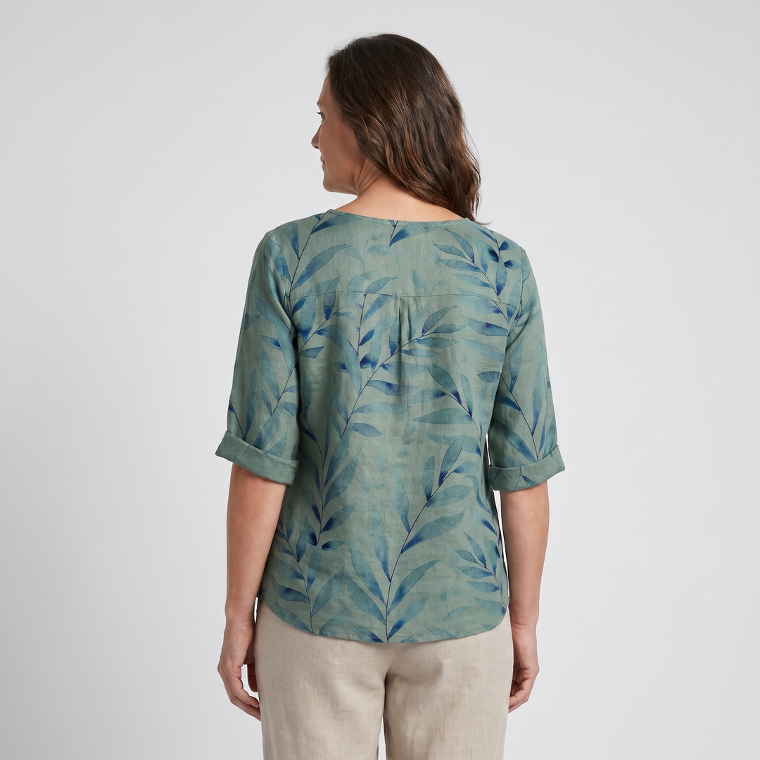 Woman’s Blouse | Printed Asymmetric Button